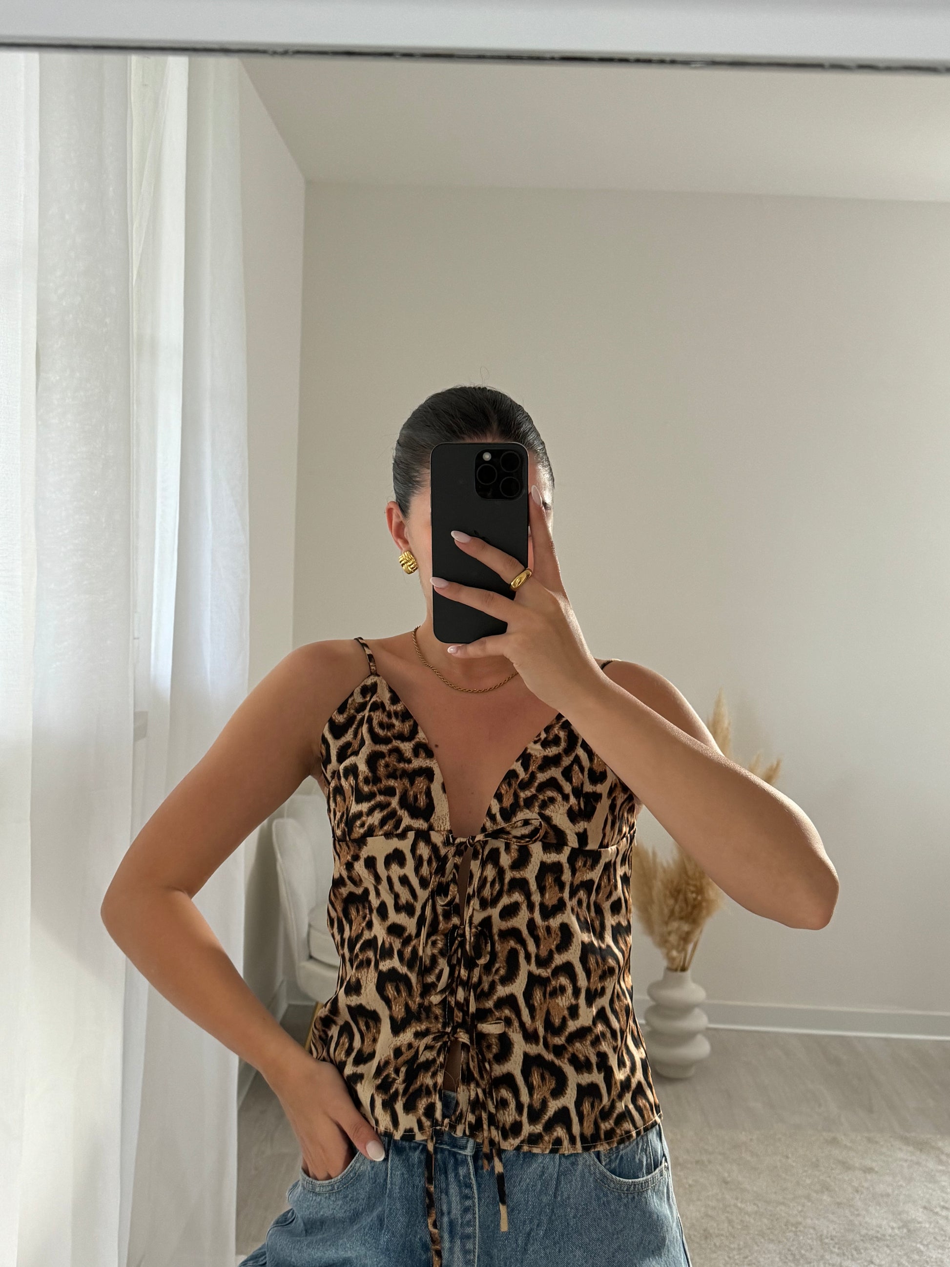 Top fiocchetti leopardato - Moonamì