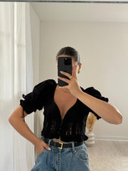 Top Fiore nero - Moonamì