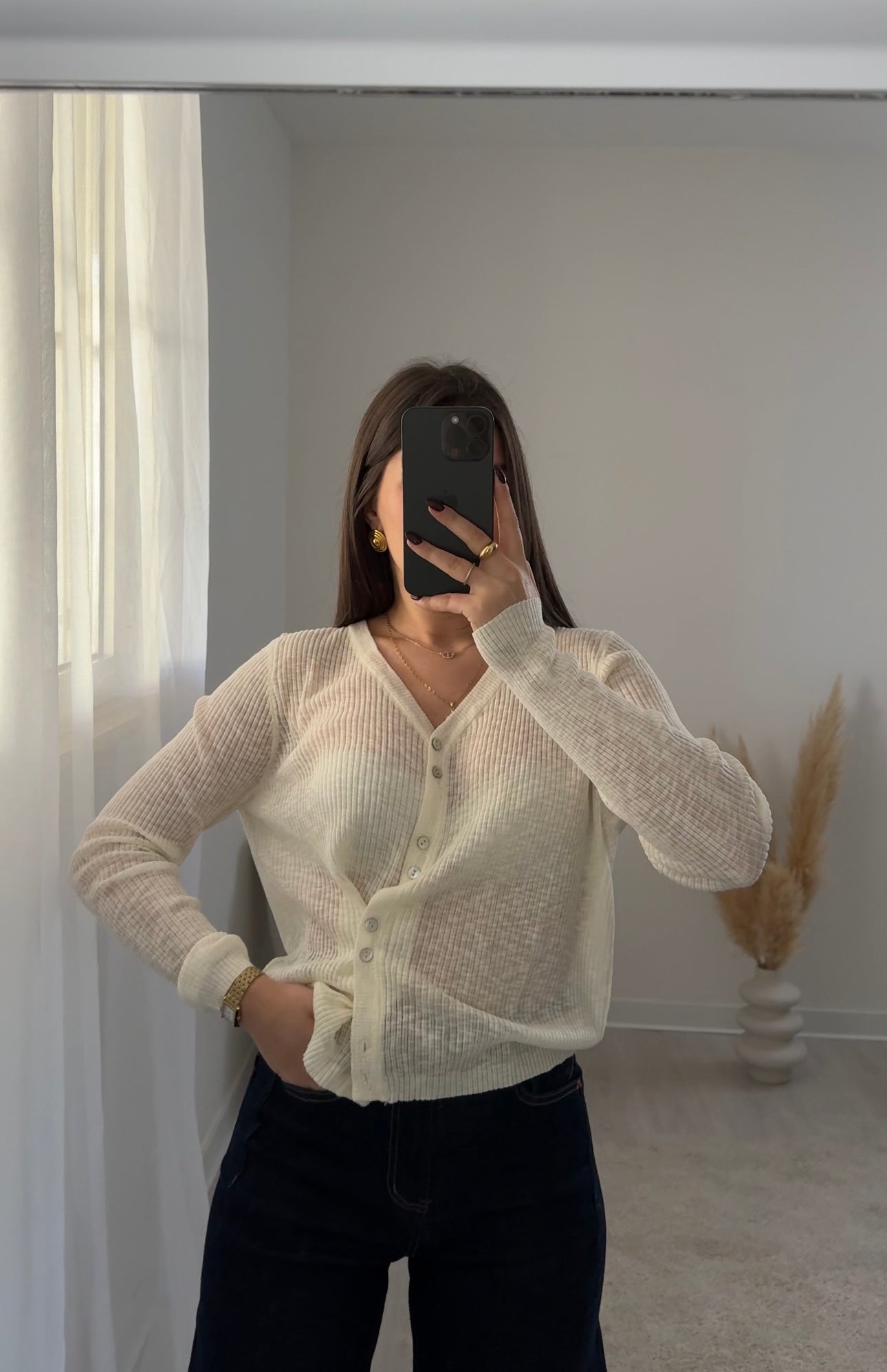 CARDIGAN FILO PANNA - Moonamì