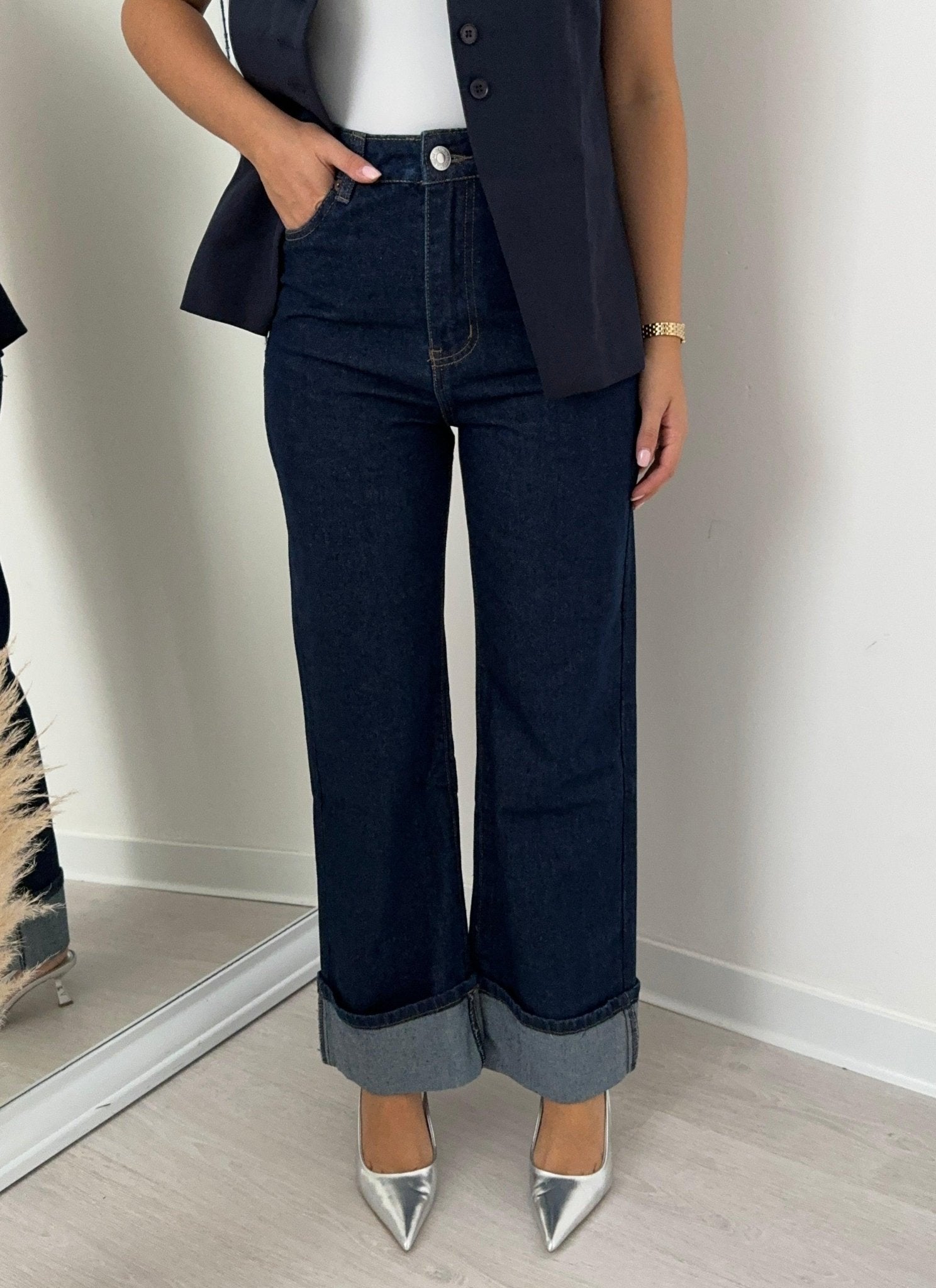Jeans scuro risvolto - Moonamì